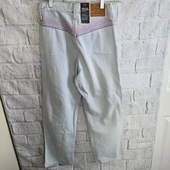 Levi's Ribcage Super High Rise Ankle Straight Light Wash Jeans NWT 26 X 27 - Picture 6 of 16